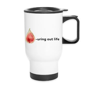 Fig-uring out life - Thermal mug with handle - white - Front