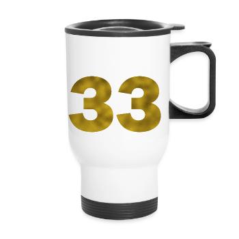 Geburtstag 33 Jahre - Thermobecher mit Tragegriff - Weiß - Vorne