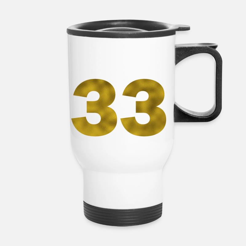 Anniversaire 33 ans - Tasse isotherme avec poignée - blanc