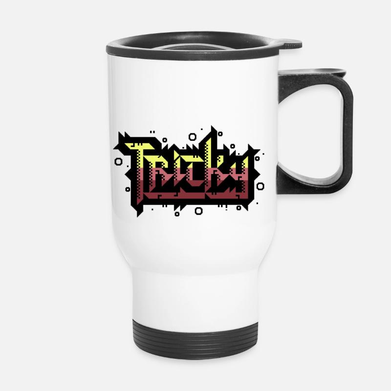 tricky PETSCII - Thermal mug with handle - white