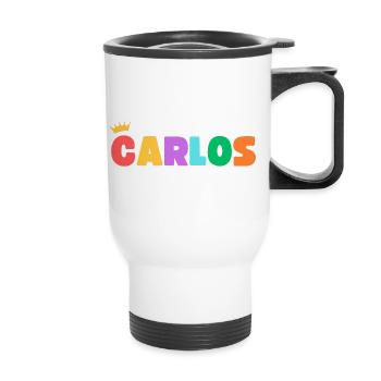 Carlos! Customizable - Thermal mug with handle - white - Front