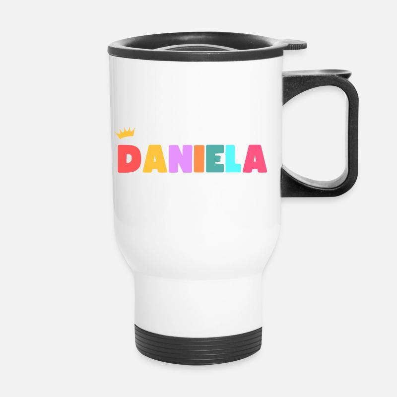 Daniela! Customizable - Thermal mug with handle - white
