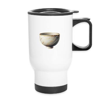 Kintsugi Art (white) - Thermal mug with handle - white - Front