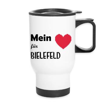 Mon cœur pour Bielefeld - Tasse isotherme avec poignée - blanc - Devant