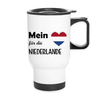 Mein Herz für die Niederlande - Thermobecher mit Tragegriff - Weiß - Vorne