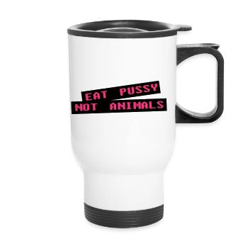 Manger la chatte pas animale - Vegan - Tasse isotherme avec poignée - blanc - Devant