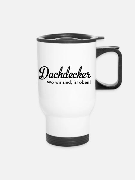 Dachdecker - Thermobecher mit Tragegriff - Weiß