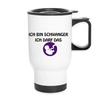 ICH BIN SCHWANGER - Thermobecher mit Tragegriff - Weiß - Vorne