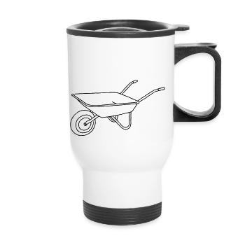 WHEELBARROW PUSHCART - Thermal mug with handle - white - Front