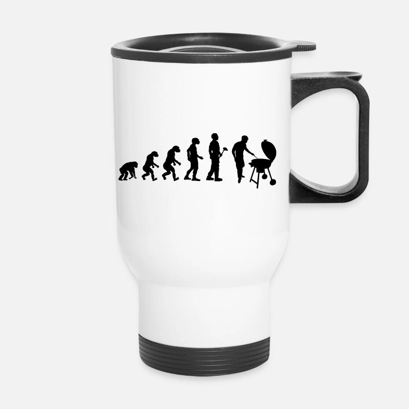 Evolutionstheorie Griller - Thermobecher mit Tragegriff - Weiß