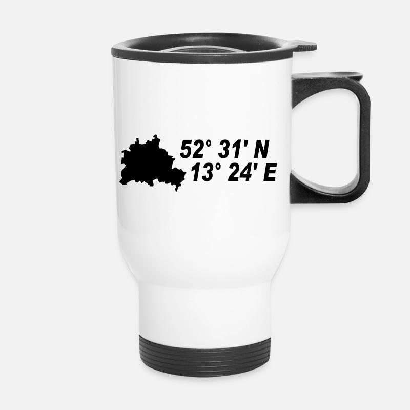 Berlin coordinates - Thermal mug with handle - white