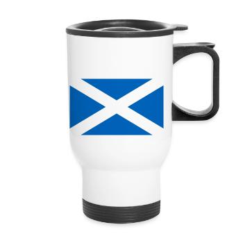 SCOTLAND FLAG round corner 400 dpi - Tasse isotherme avec poignée - blanc - Devant