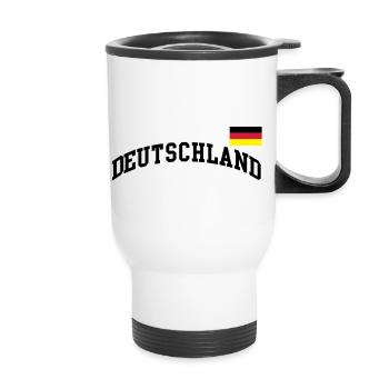 Deutschland Flagge - Germany-BRD-Fussball-soccer - Thermobecher mit Tragegriff - Weiß - Vorne