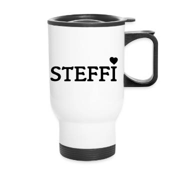 steffi_1 - Thermobecher mit Tragegriff - Weiß - Vorne