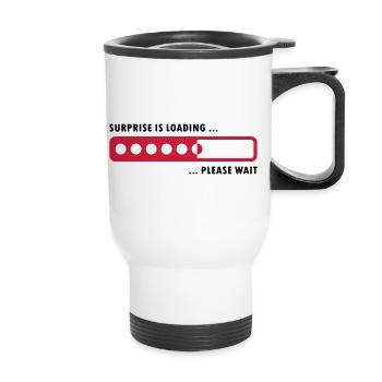 surprise est de chargement - Tasse isotherme avec poignée - blanc - Devant