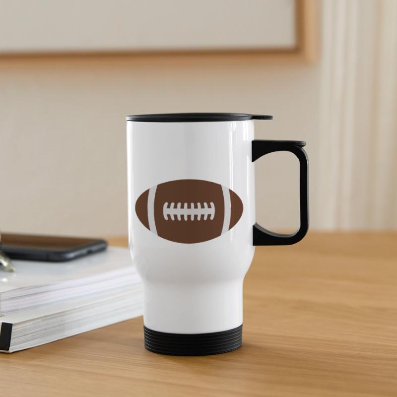 Rugbyball Thermobecher mit Tragegriff