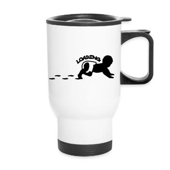 Baby Is Loading Logo Design - Thermobecher mit Tragegriff - Weiß - Vorne