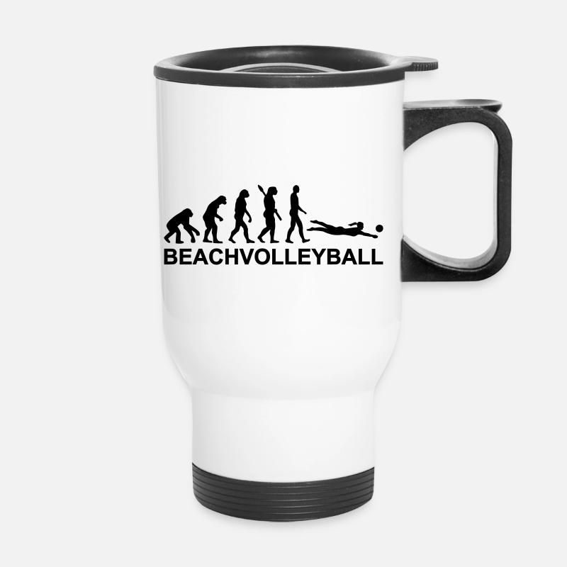 Évolution Beach volley - Tasse isotherme avec poignée - blanc