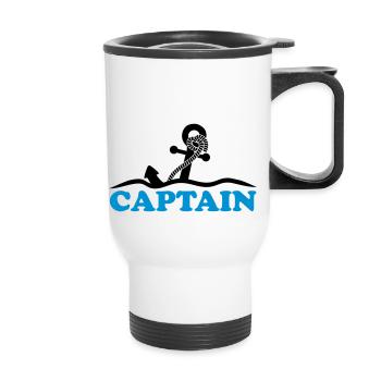 Ancre sous l'eau vagues capitaine conception - Tasse isotherme avec poignée - blanc - Devant