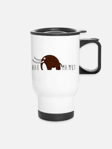 Mammut und Mut - Thermobecher mit Tragegriff - Weiß