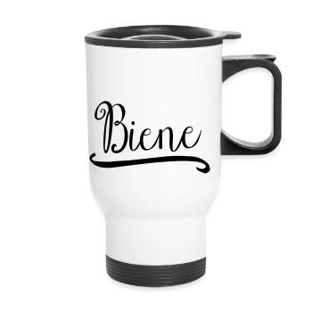 biene_1 - Thermobecher mit Tragegriff - Weiß - Vorne