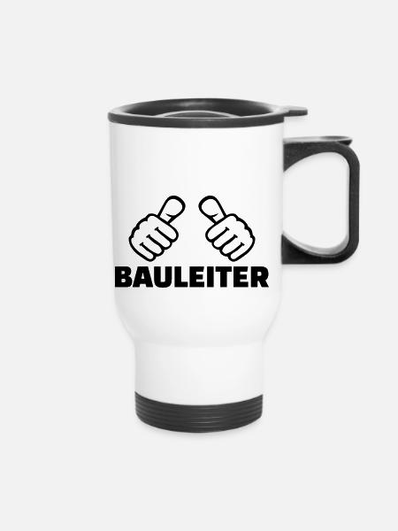 Bauleiter - Thermobecher mit Tragegriff - Weiß