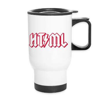 HTML - Thermobecher mit Tragegriff - Weiß - Vorne