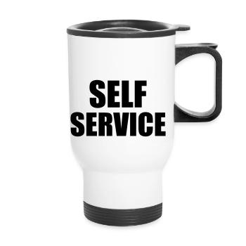 Self Service - Thermal mug with handle - white - Front