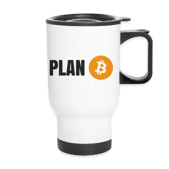 Bitcoin - Plan B - Thermal mug with handle - white - Front