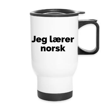 I am learning Norwegian - Norway language - Thermal mug with handle - white - Front