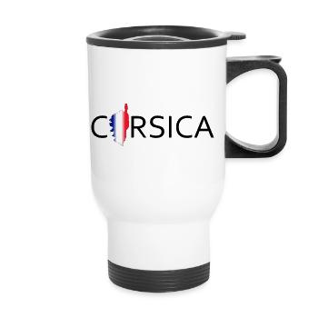 Corse en texte avec france Carte de l’île - Tasse isotherme avec poignée - blanc - Devant