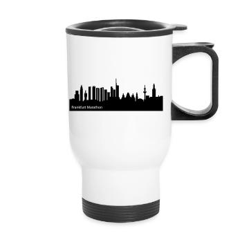 Frankfurt Marathon Skyline #Marathon #Franfurt - Thermobecher mit Tragegriff - Weiß - Vorne