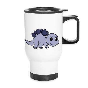 Dinosaur stegosaurus Comic - Thermal mug with handle - white - Front