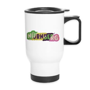 Nuremberg Allemagne City Font Punk Rétro - Tasse isotherme avec poignée - blanc - Devant