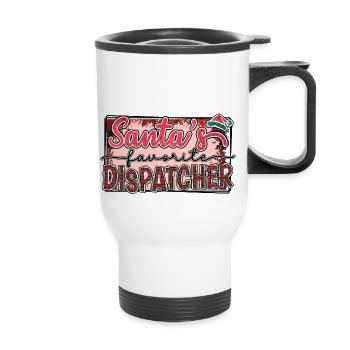 Santa's Favorite Dispatcher - Thermobecher mit Tragegriff - Weiß - Vorne