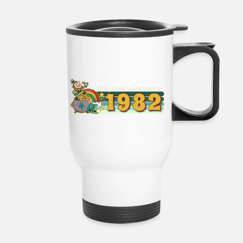 Lucky Ones wurden 1982 geboren Tee St. Patrick's - Thermobecher mit Tragegriff - Weiß