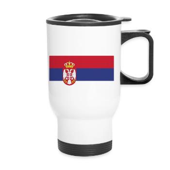 Drapeau de la Serbie - Tasse isotherme avec poignée - blanc - Devant