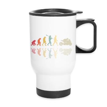 Moto Evolution Vintage Superbike Biker - Tasse isotherme avec poignée - blanc - Devant