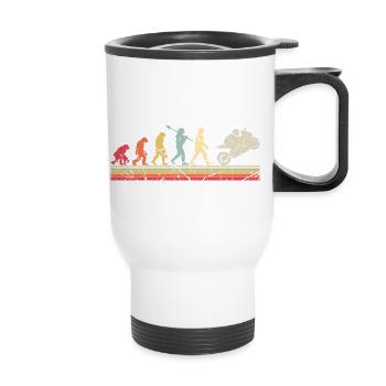 Moto Evolution Vintage Superbike Biker - Tasse isotherme avec poignée - blanc - Devant