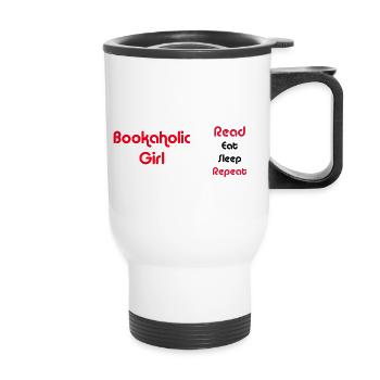 Bookaholic-repeat - Thermal mug with handle - white - Front