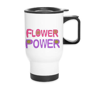 Le pouvoir des fleurs - Tasse isotherme avec poignée - blanc - Devant
