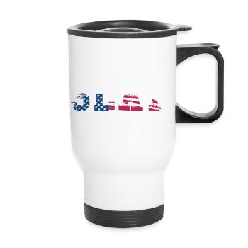 slay all day - independence day America - Thermobecher mit Tragegriff - Weiß - Vorne