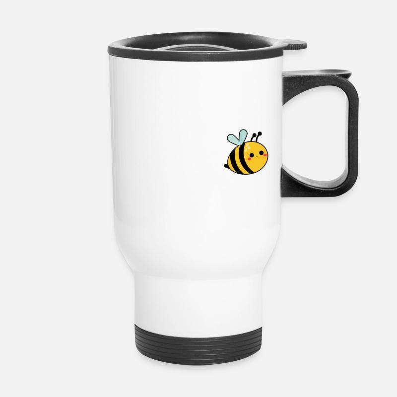 Cute Minimal Bumble Bee Beekeeper Bee Lovers Green - Thermal mug with handle - white