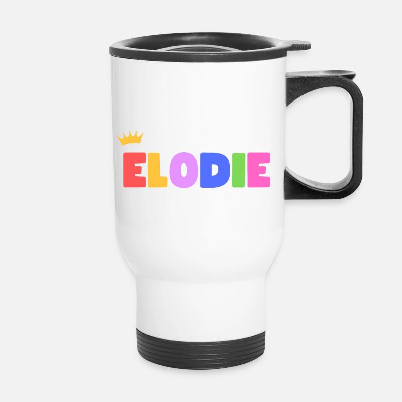 Elodie! Customizable - Thermal mug with handle - white