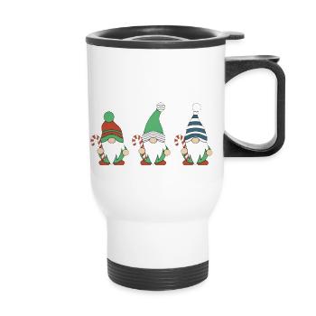 Drei Süße Weihnachtsgnomes - Thermobecher mit Tragegriff - Weiß - Vorne