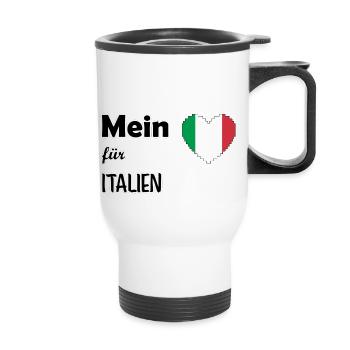 Mein Herz für Italien - Thermobecher mit Tragegriff - Weiß - Vorne