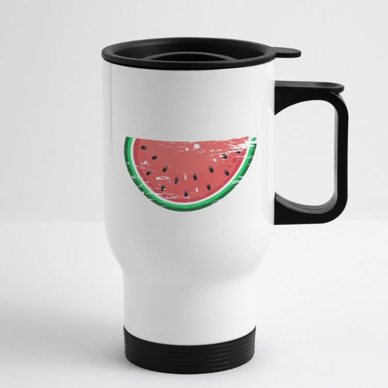 Tranche de conception de pastèque utilisée Tasse isotherme avec poignée