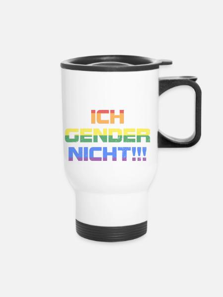 Ich gender nicht - Thermobecher mit Tragegriff - Weiß