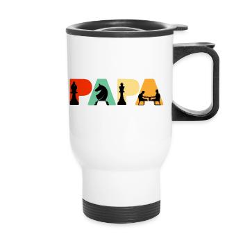 Chess Papa Retro Board Game Strategy Chess Dad - Thermal mug with handle - white - Front