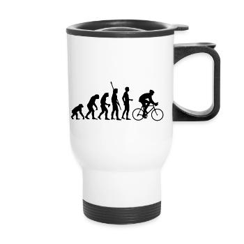 evolution_radfahrer - Tasse isotherme avec poignée - blanc - Devant